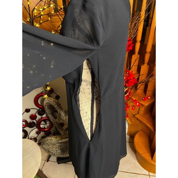 XOXO Women’s Chiffon Fit Flare Zip Black Evening Cocktail Dress Size S - Picture 13 of 13